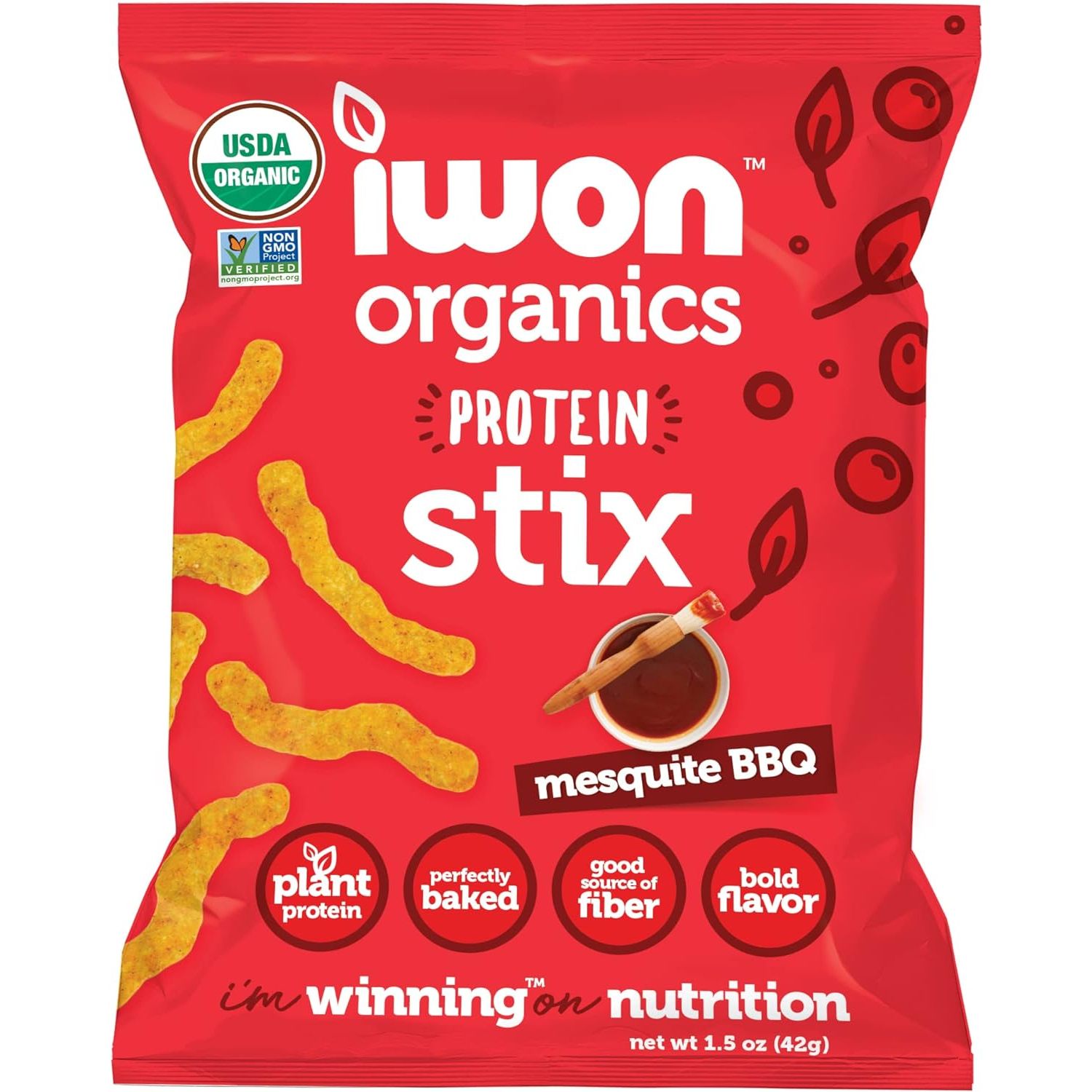 IWON Organics Protein Puffs and Stix (1 bag) Mesquite BBQ IWON Organics