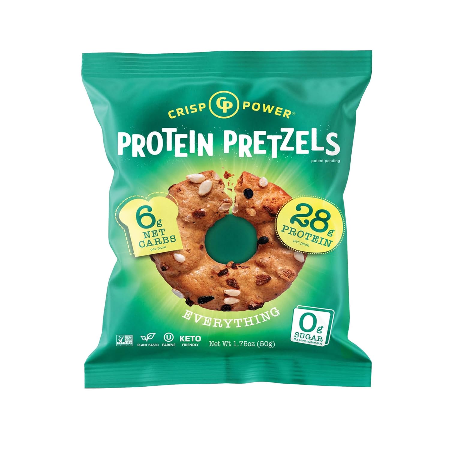 Crisp Power High Protein Keto Vegan Pretzels(1 bag)