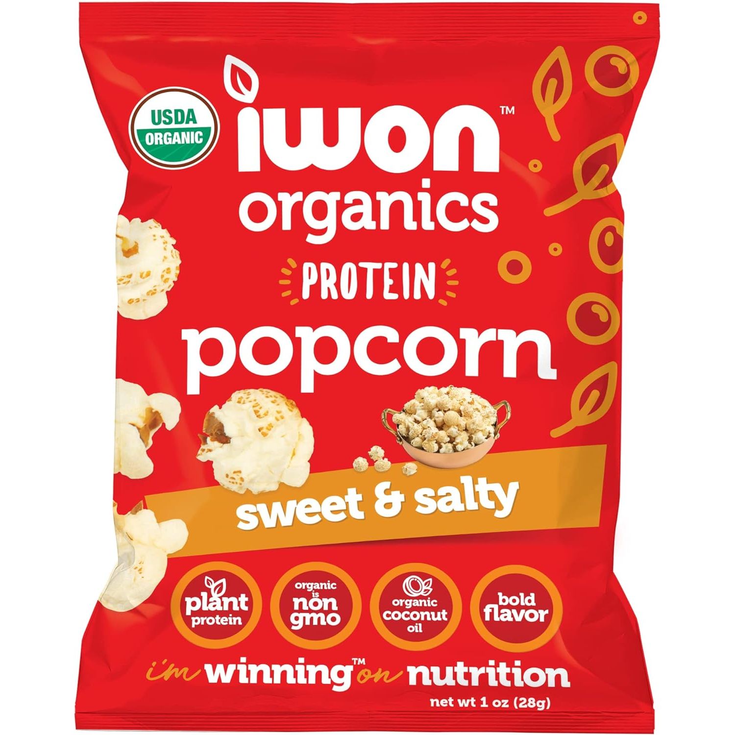 IWON Organics Protein Popcorn (1 bag) Protein Snacks Sweet&Salty IWON Organics