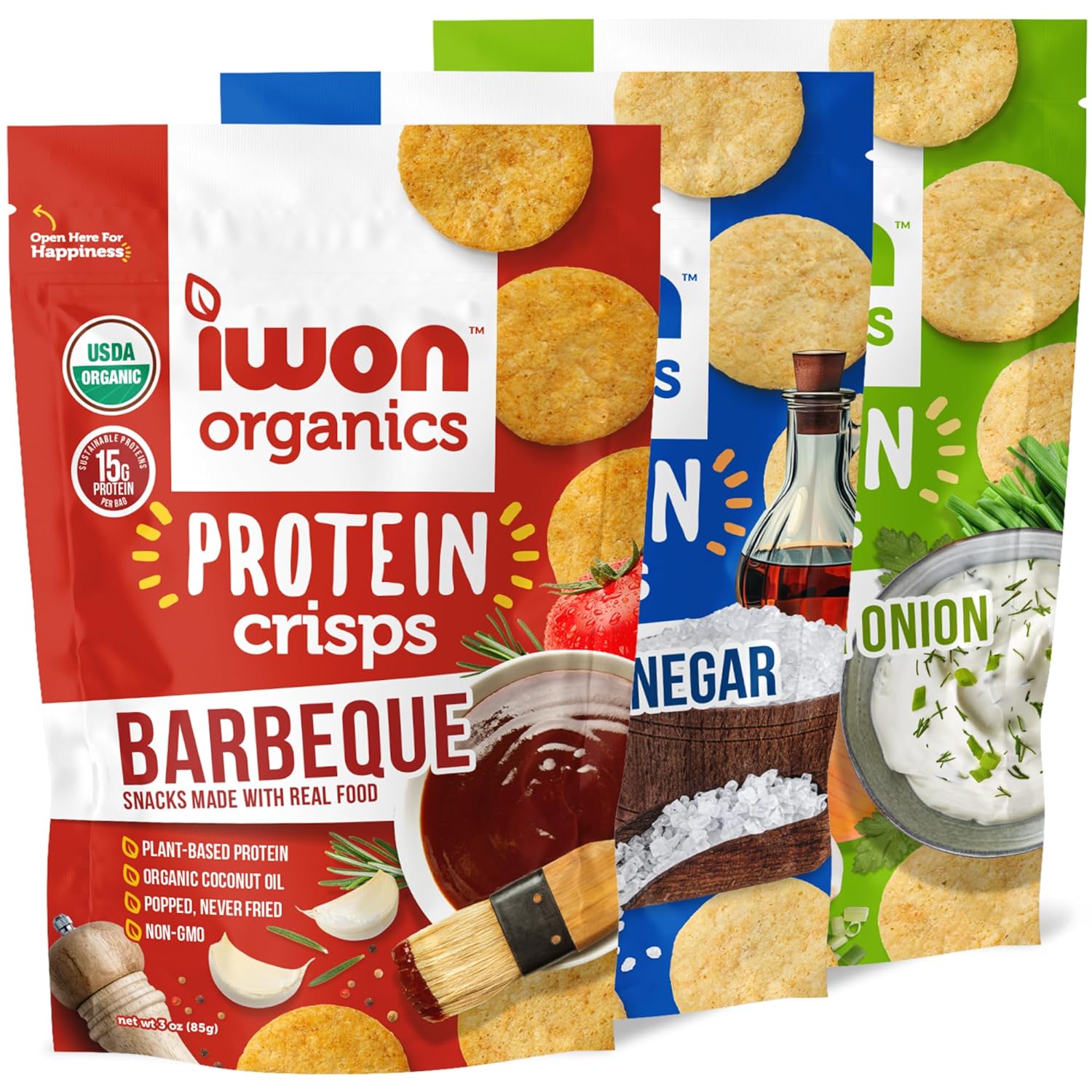 IWON Organics Vegan Protein Crisps (1 bag of 3 servings)