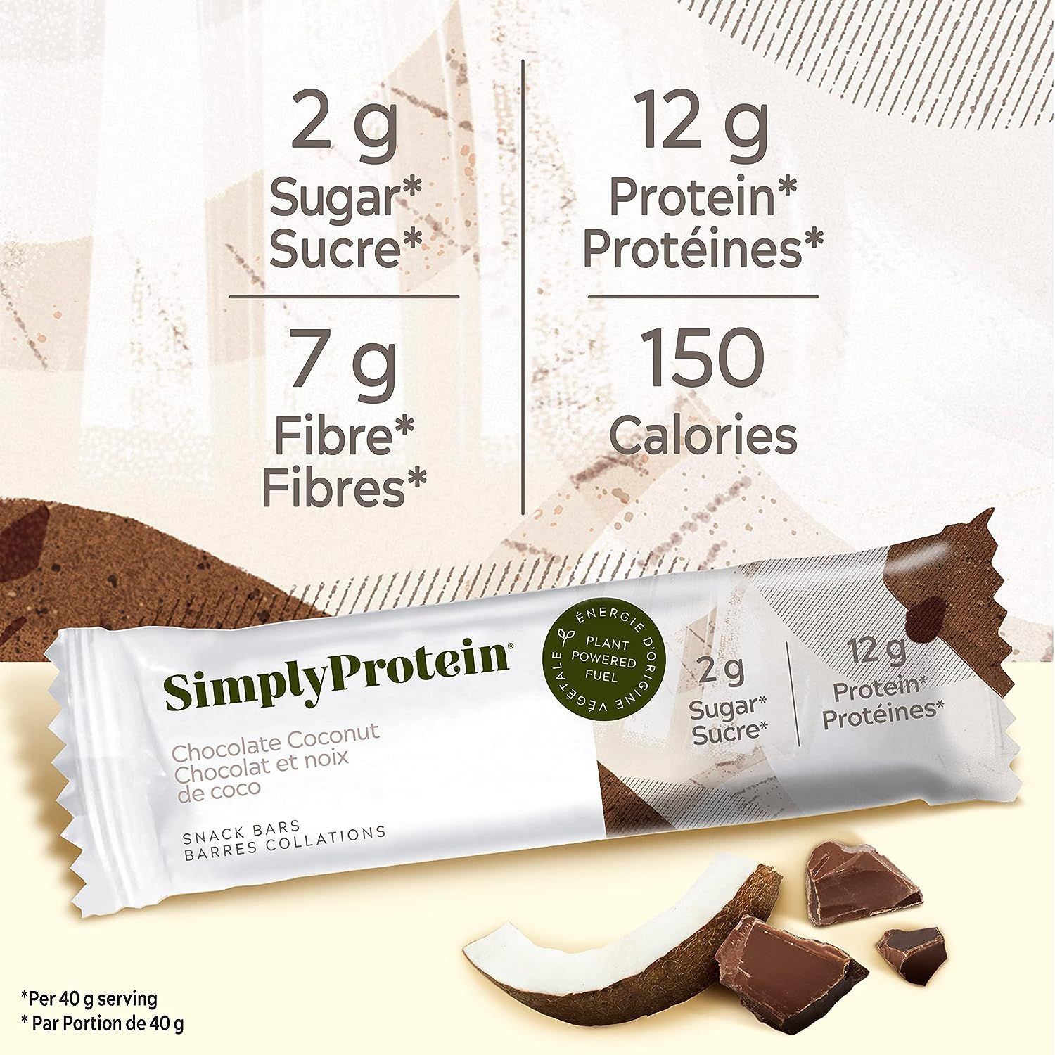 SimplyProtein Protein Snack Bar (1 bar) Protein Snacks Chocolate Coconut SimplyProtein
