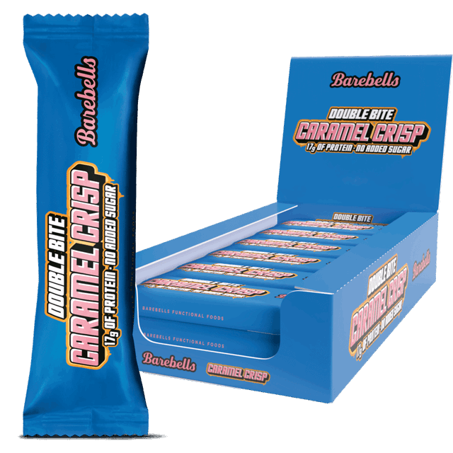 Barebells Protein Bar (Box of 12) Protein Snacks Double Bite Caramel Crisp Barebells