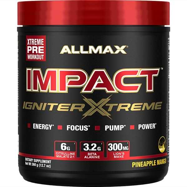 Allmax Impact Igniter Xtreme Pre Workout (360g) Pre-workout Pineapple Mango Allmax Nutrition