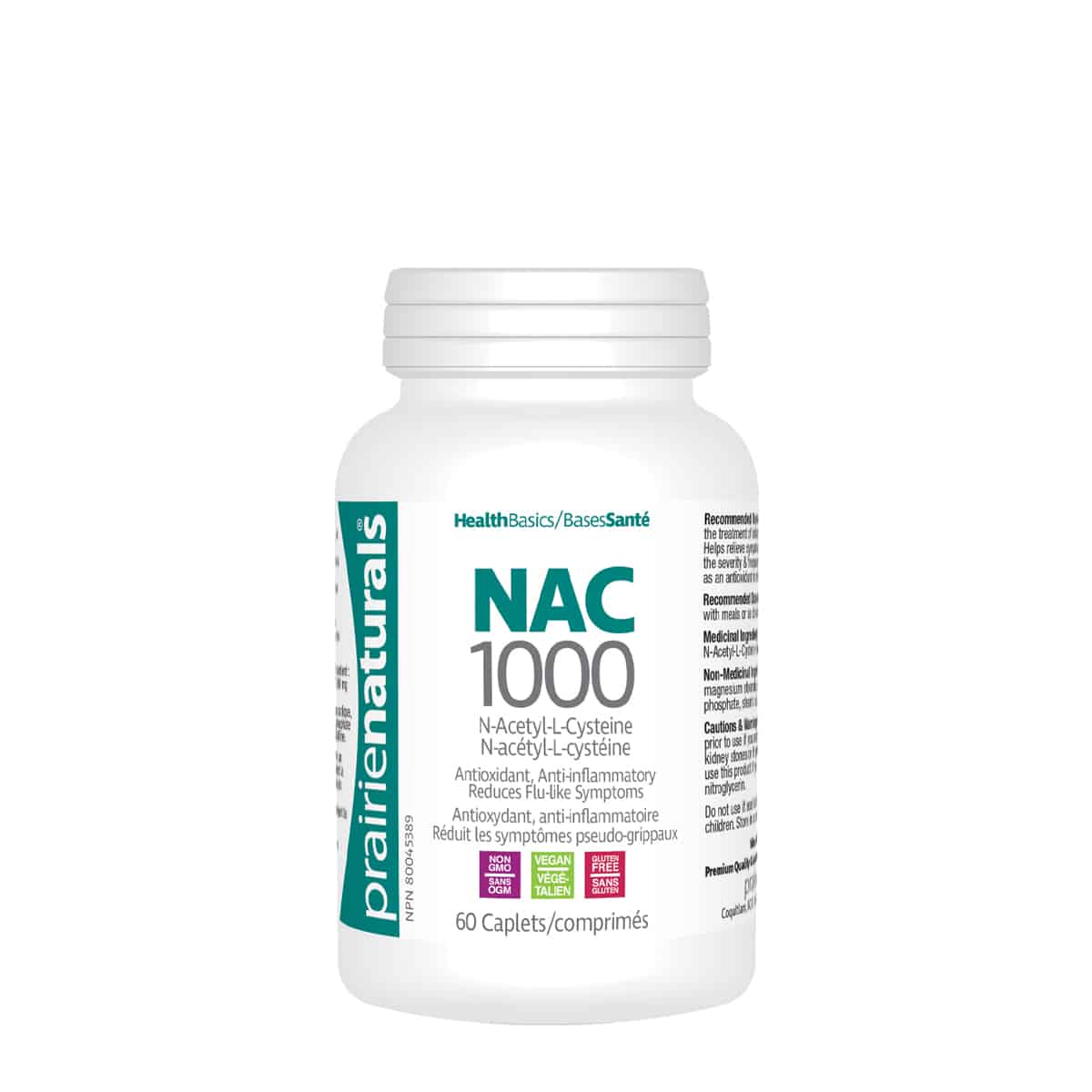 Prairie Naturals NAC 1000 (60 capsules) vitamins prairie naturals