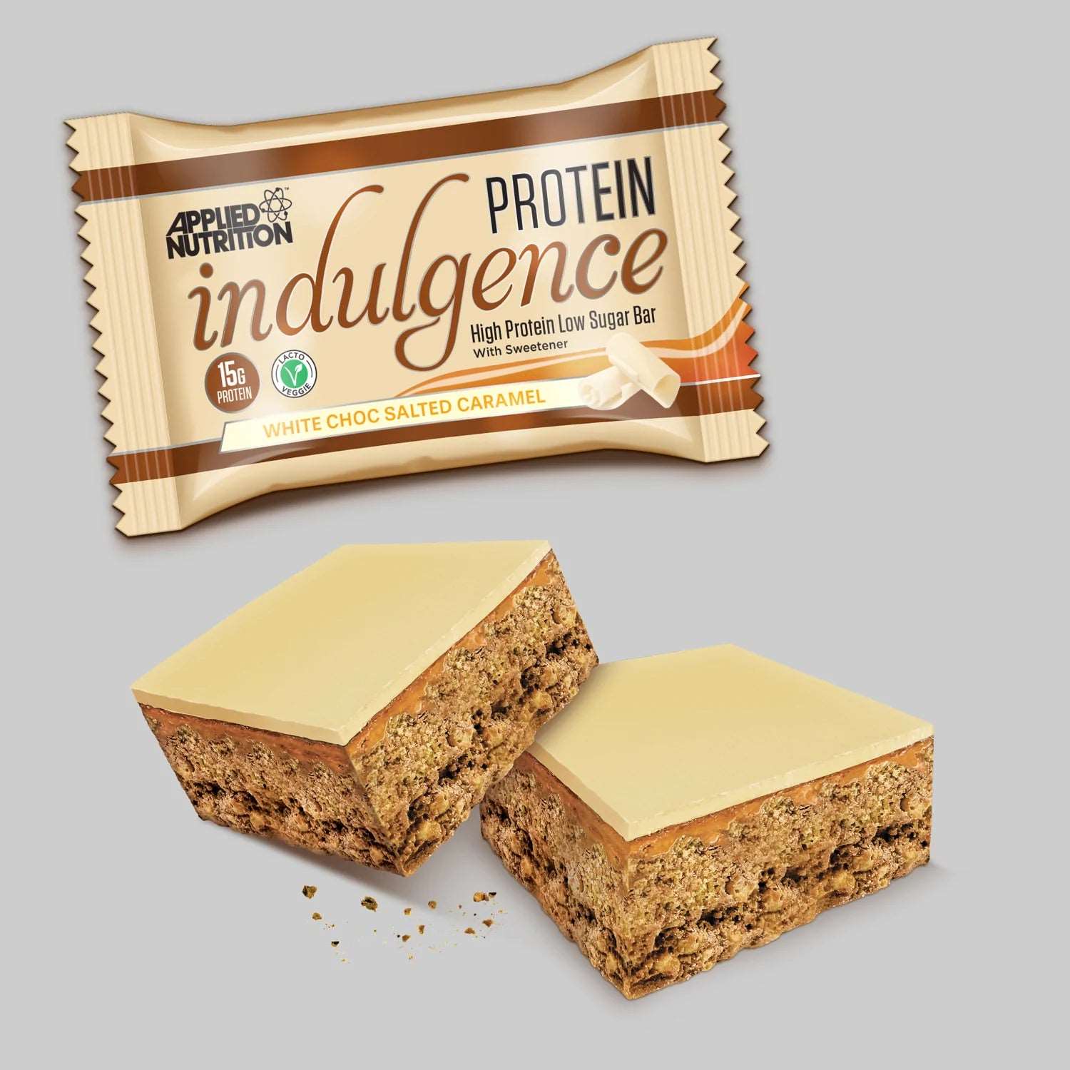 Applied Nutrition Indulgence Protein Bar (1 bar) Protein Snacks White Chocolate Salted Caramel BEST BY Aug 25, 2023 Applied Nutrition