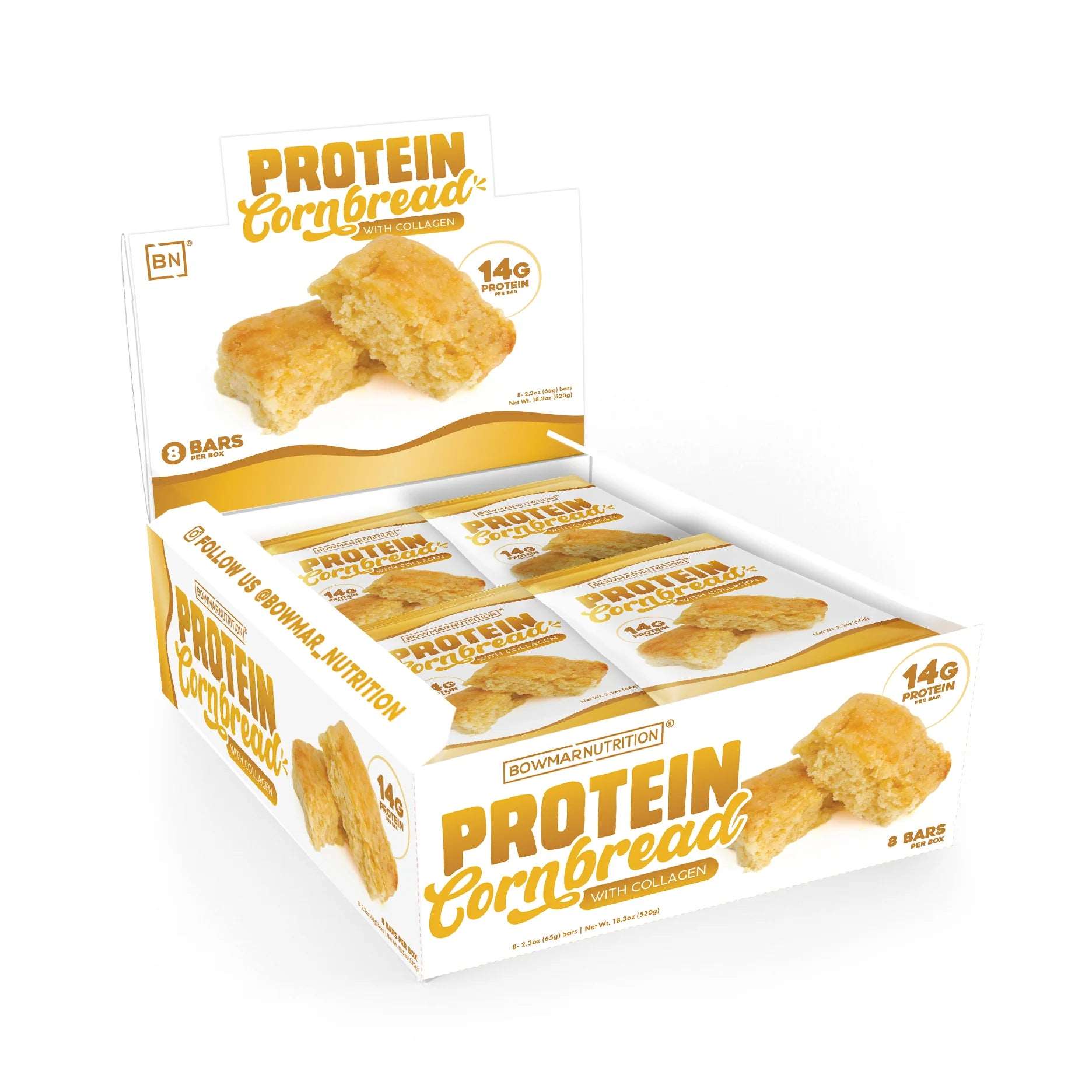 Bowmar Nutrition Protein Cornbread (1 box of 8) Protein Snacks Bowmar Nutrition