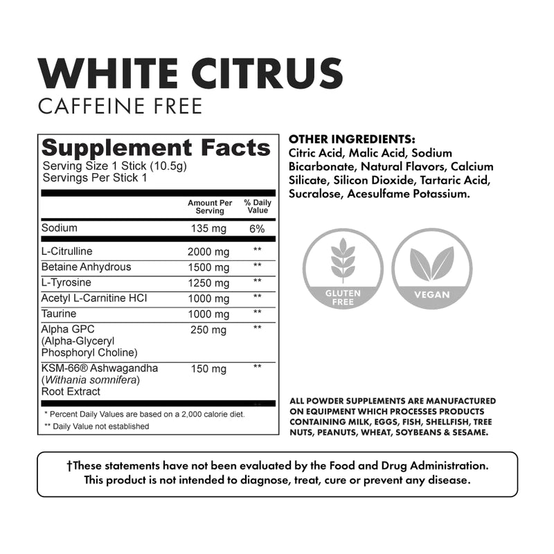 Bowmar Nutrition SHARP Nootropics (1 serving) nootropics White Citrus | STIM FREE,Blueberry Mojito | Stim Bowmar nutrition