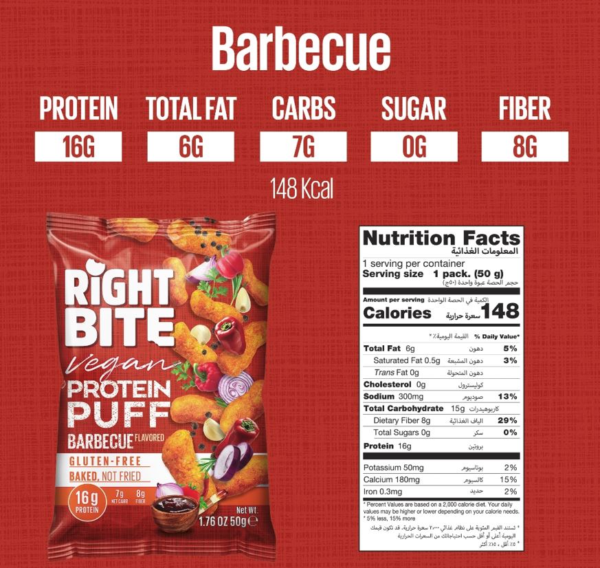 Bite And More Right Bite Vegan GF Protein Puffs 1 bag Bite and More Top Nutrition Canada