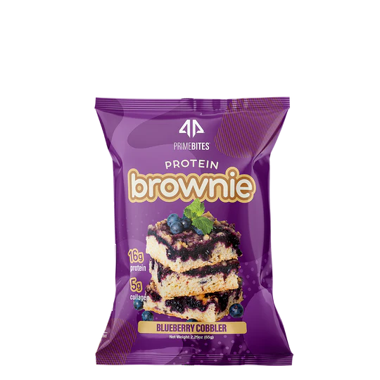 AP Prime Bites Protein Brownie (1 brownie) Protein Snacks Blueberry Cobbler Alpha Prime