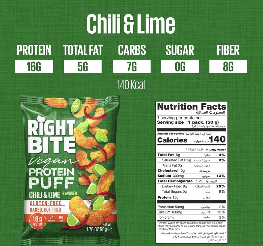 Bite And More Right Bite Vegan GF Protein Puffs 1 bag Bite and More Top Nutrition Canada