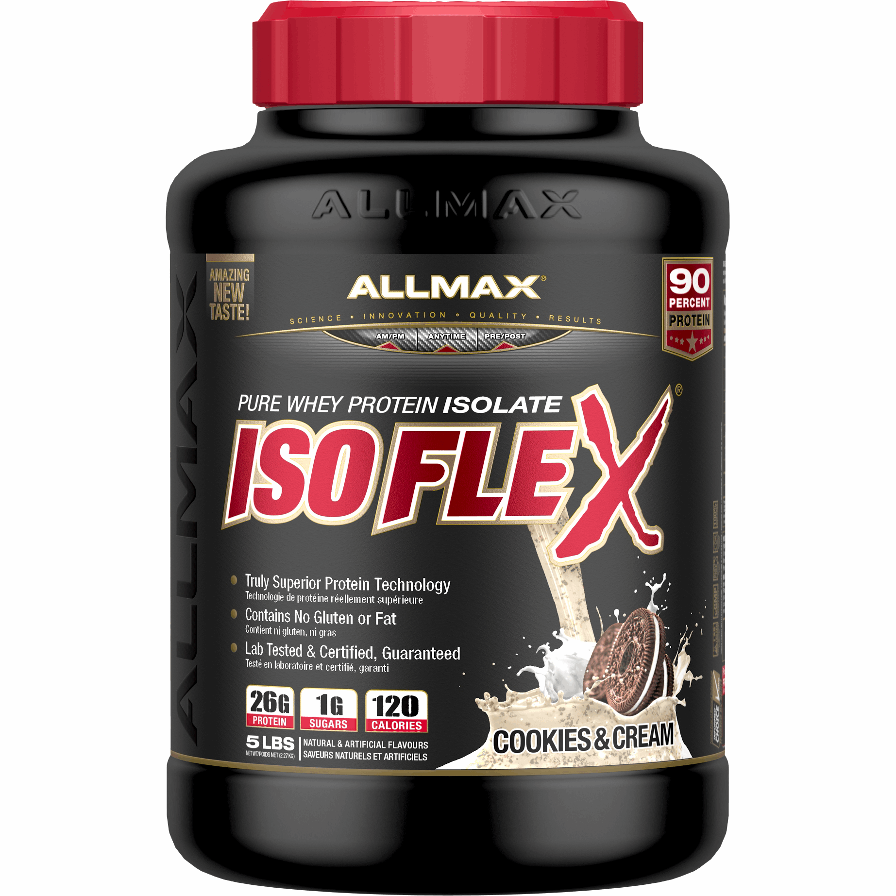 ALLMAX Isoflex Whey Protein Isolate (5 LBS) Whey Protein Cookies & Cream Allmax Nutrition