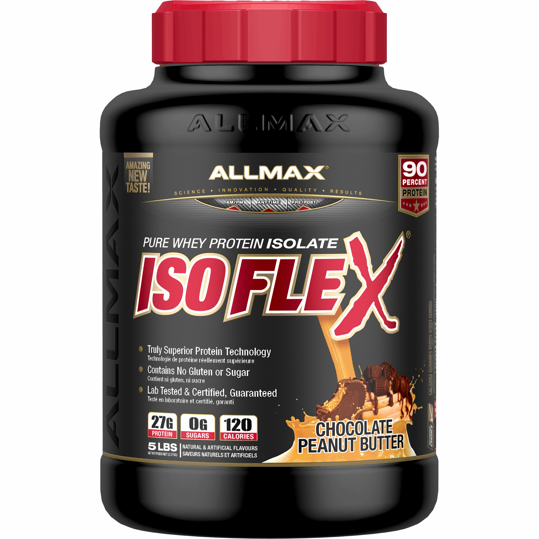 ALLMAX Isoflex Whey Protein Isolate (5 LBS) Whey Protein Chocolate Peanut Butter Allmax Nutrition