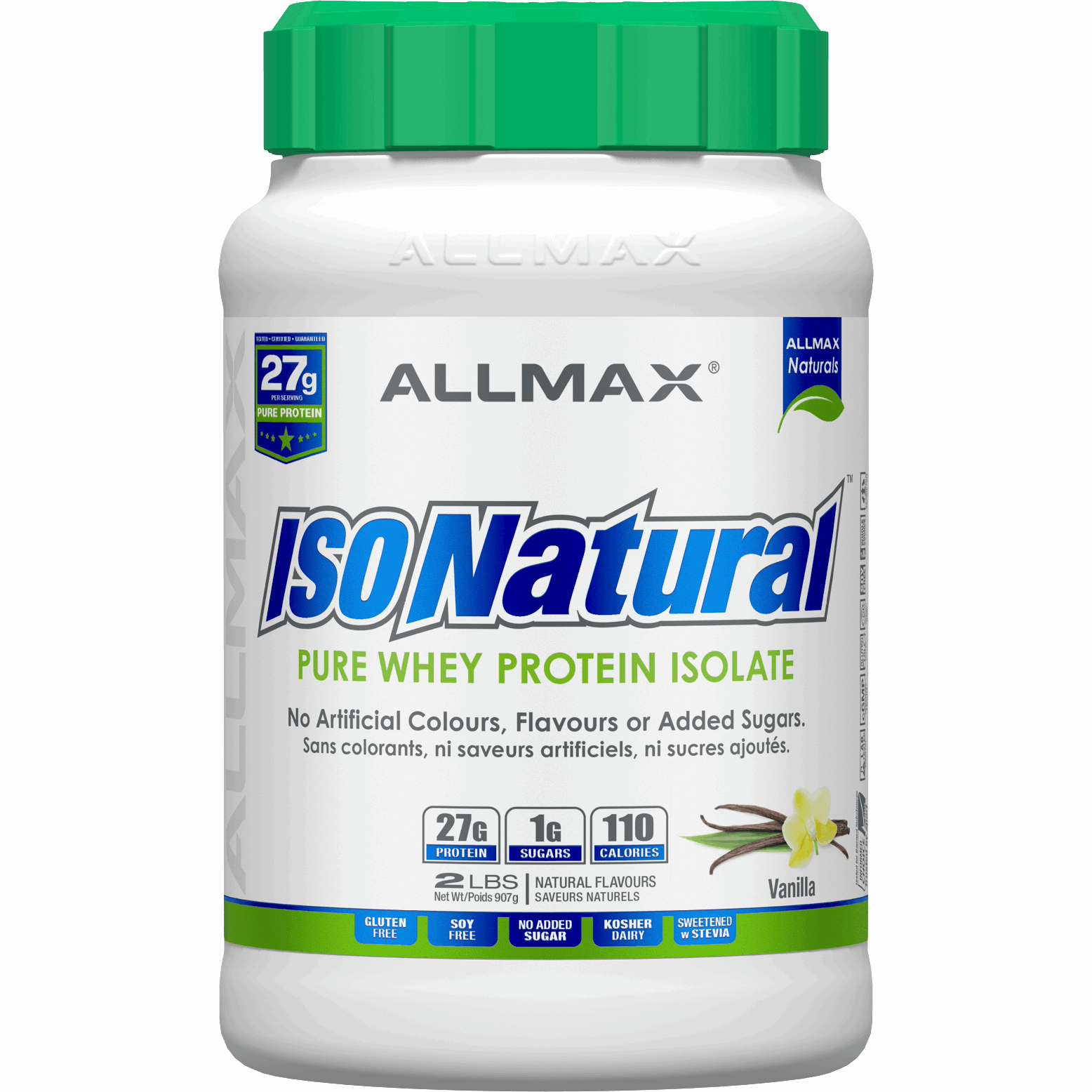 ALLMAX IsoNatural (2 LBS) Whey Protein Vanilla Allmax Nutrition