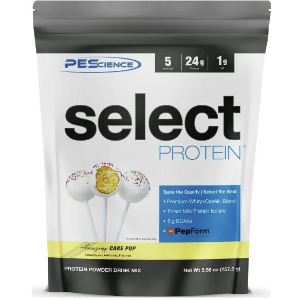 PEScience Select Protein TRIAL SIZE (5 servings) Whey Protein Chocolate Peanut Butter Cup,Frosted Chocolate Cupcake,Gourmet Vanilla,Chocolate Mint Cookie,Peanut Butter Cookie,Strawberry Cheesecake,Cake Pop,Cookies & Cream,Snickerdoodle,NEW Chocolate Truffle,White Chocolate Macadamia PEScience