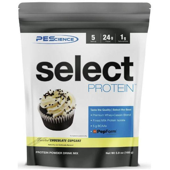 PEScience Select Protein TRIAL SIZE (5 servings) Whey Protein Frosted Chocolate Cupcake PEScience