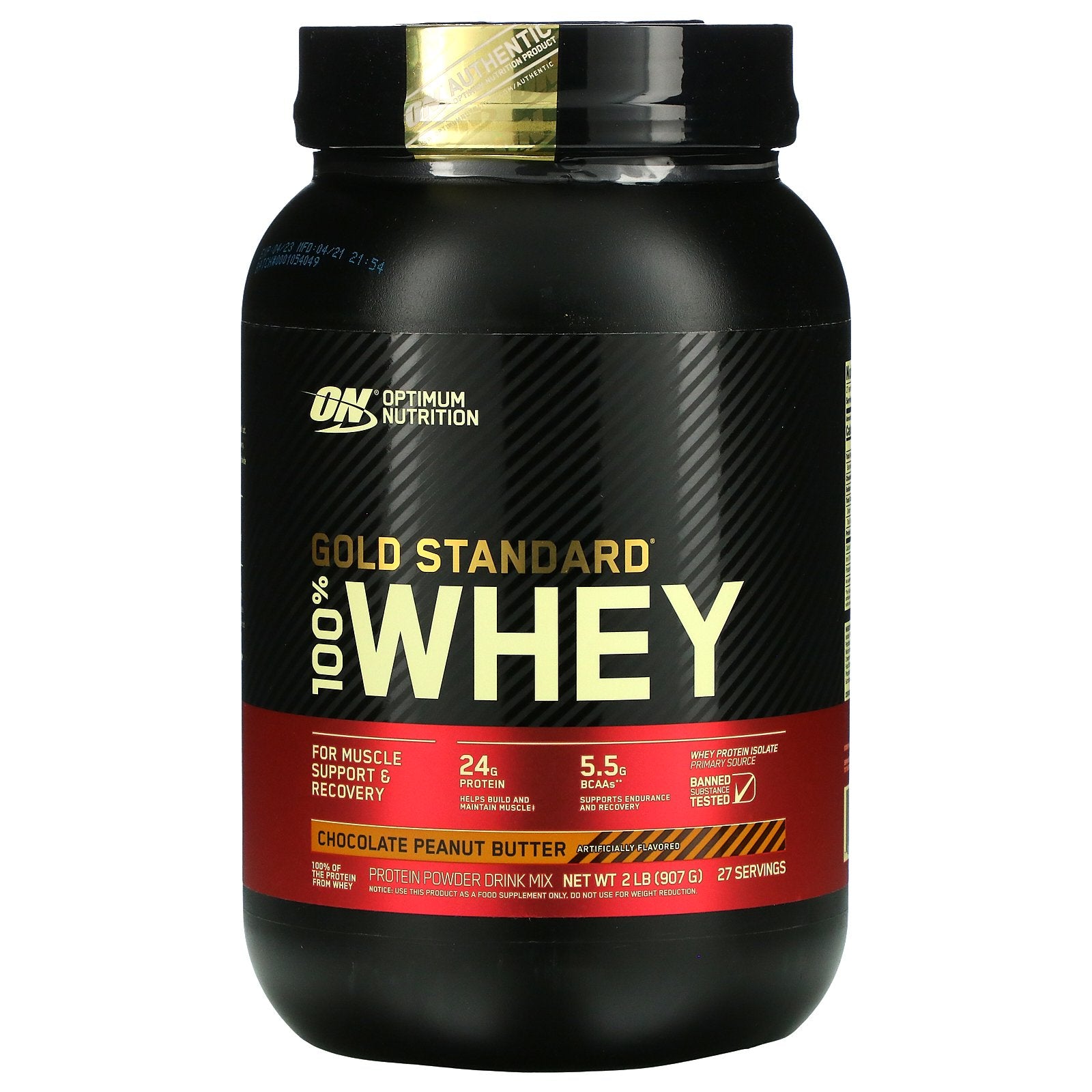 Optimum Nutrition Gold Standard 100% Whey (2 lb) Whey Protein Blend Chocolate Peanut Butter Optimum Nutrition