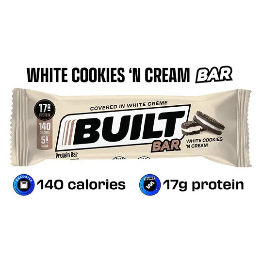 Built Protein Bar (1 bar) Protein Snacks White Chocolate Cookies and Cream Built Bar