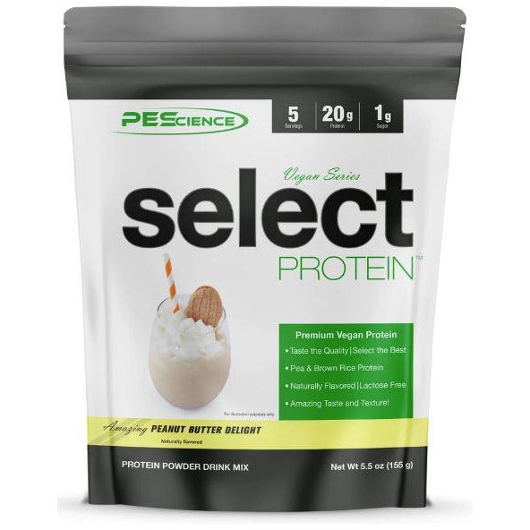 PEScience Select VEGAN Protein TRIAL SIZE (5 servings) Peanut Butter Delight Top Nutrition and Fitness