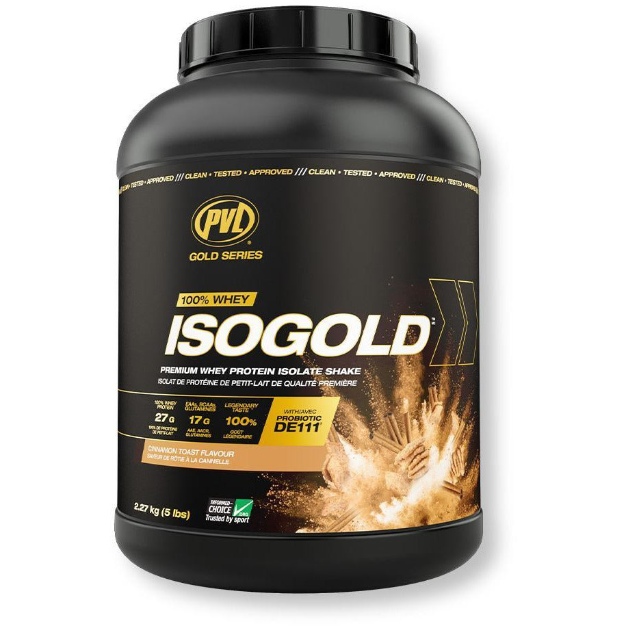 PVL IsoGold Whey Isolate & Hydrolysate (5lbs) Whey Protein Cinnamon Toast Pure Vita Labs