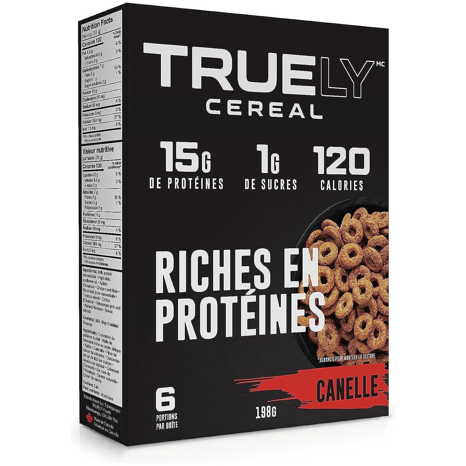 TRUELY Protein Cereal (6 servings) Peanut Butter,Cocoa,Fruity,Cinnamon TRUELY