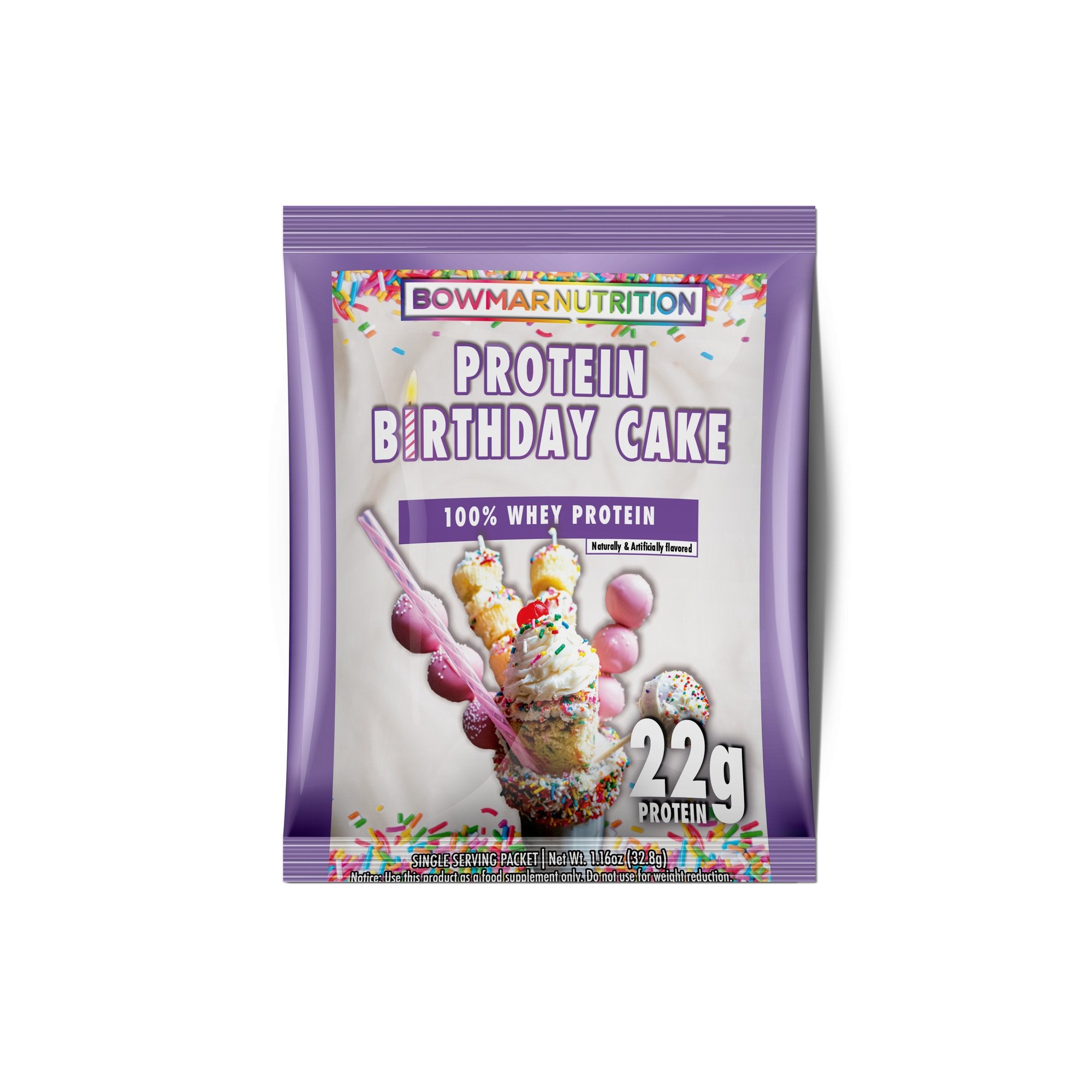 Bowmar Whey Protein Powder Sample (1 serving) Protein Snacks Birthday Cake bowmar
