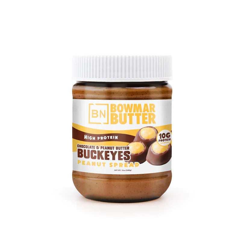 NEW Bowmar High Protein Nut Spread (12 oz) Chocolate & Peanut Butter Buckeys | PEANUT Bowmar Nutrition