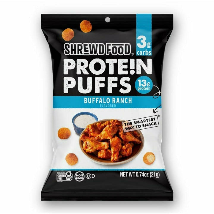 Shrewd Food Protein Puffs (1 bag) Protein Snacks Buffalo Ranch BEST BY DEC 20/2022 Shrewd Food