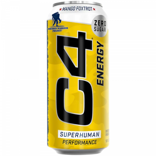 C4 Original Carbonated Pre-Workout  (1 can) Protein Snacks Mango Foxtrot (200 mg of caffeine) Cellucor