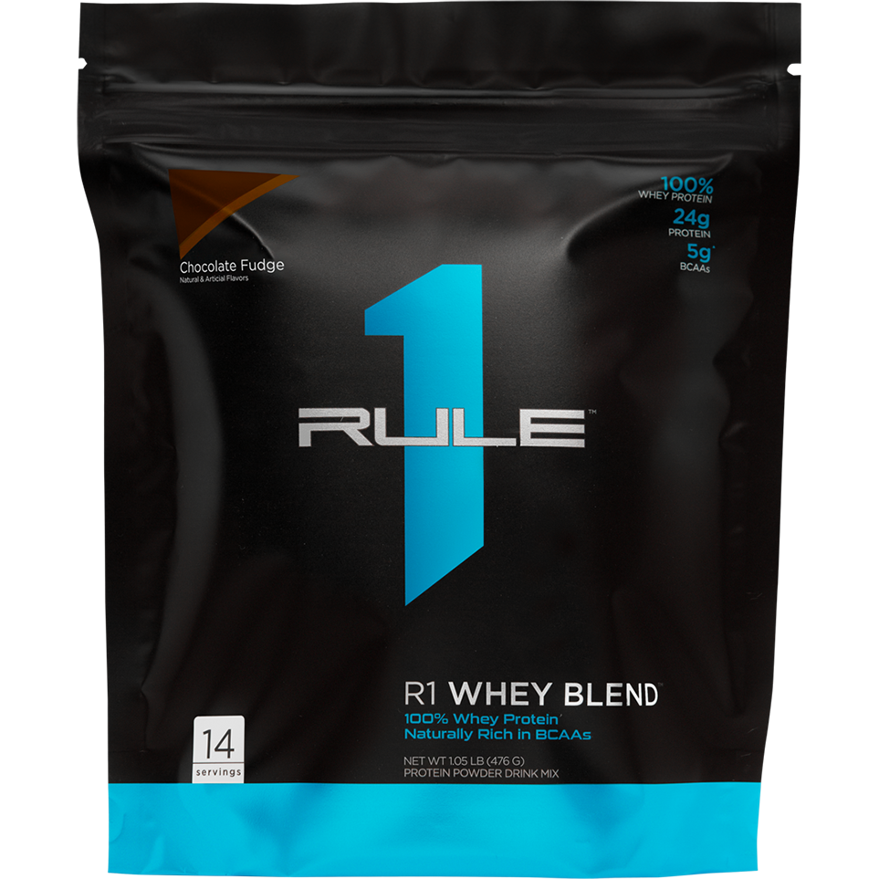 R1 Whey Blend (1lb - 14 servings) Whey Protein Blend Chocolate Fudge Rule1
