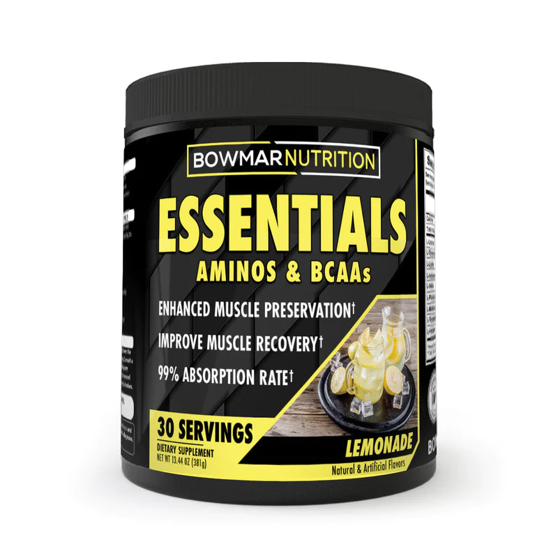 Bowmar Essentials Aminos & BCAA's (30 servings) BCAAs and Amino Acids Lemonade Bowmar Nutrition