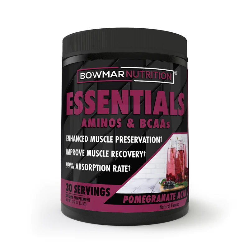 Bowmar Essentials Aminos & BCAA's (30 servings) BCAAs and Amino Acids Pomegranate Acai Bowmar Nutrition