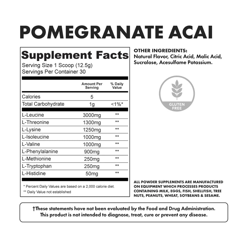 Bowmar Essentials Aminos & BCAA's (30 servings) BCAAs and Amino Acids Green Apple,Orange Juice,Grape Lemonade,Guava Nectarine,Sour Cherry,Lemonade,Pomegranate Acai Bowmar Nutrition