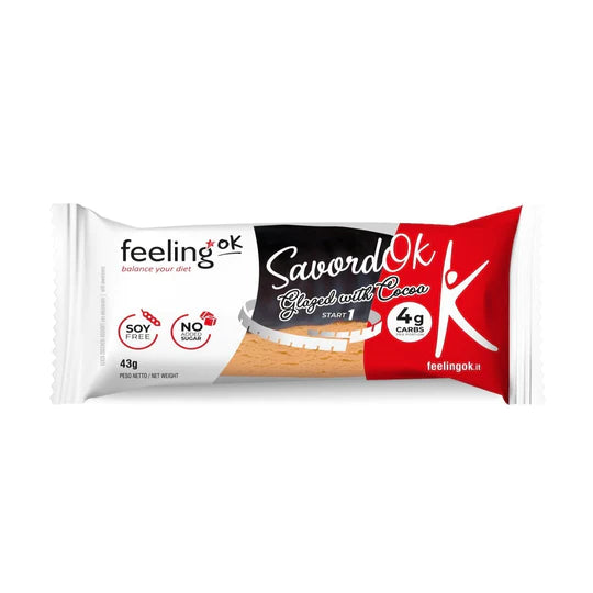 FeelingOK Keto Protein Glazed Savoiardo (1 biscuit) Protein Snacks Lemon Vanilla,Coconut FeelingOK