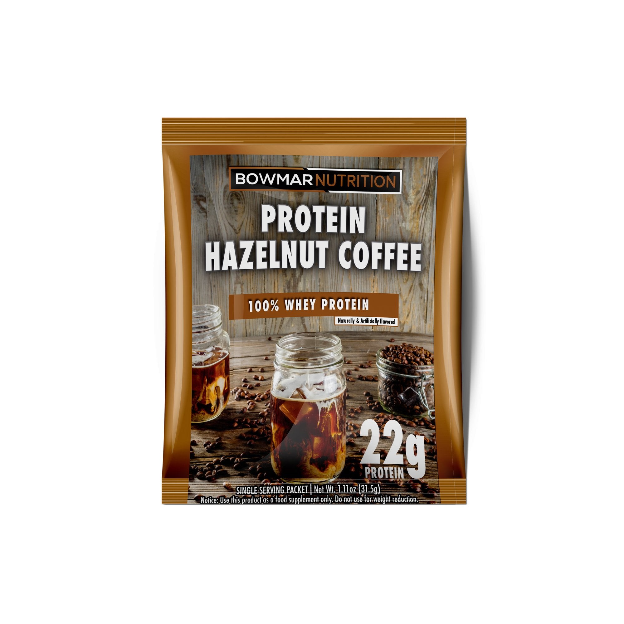 Bowmar Whey Protein Powder Sample (1 serving) Protein Snacks Hazelnut Coffee bowmar