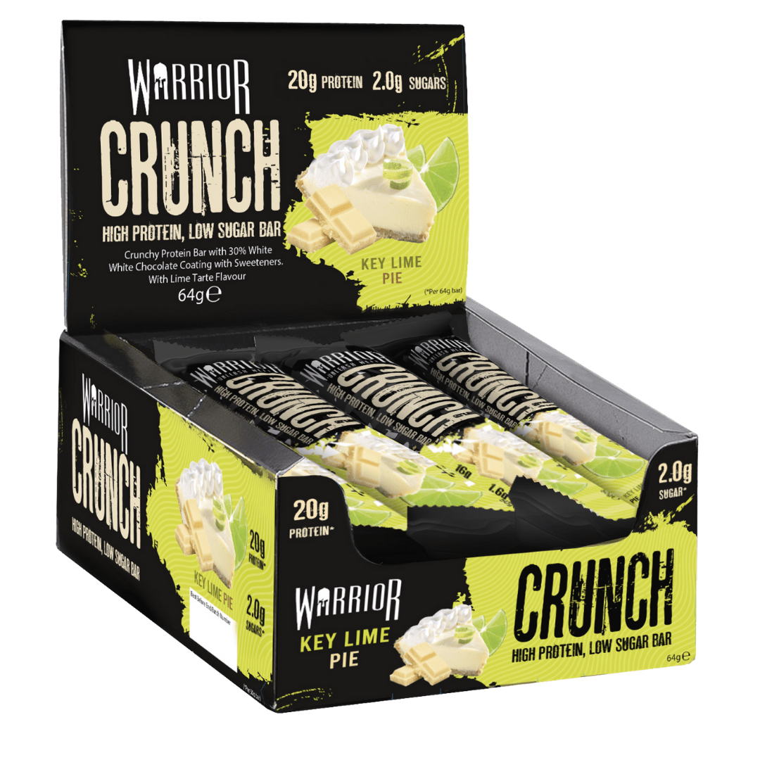 Warrior Crunch Low-Carb Protein Bars (Box of 12) Protein Snacks Key Lime Pie warrior supplements