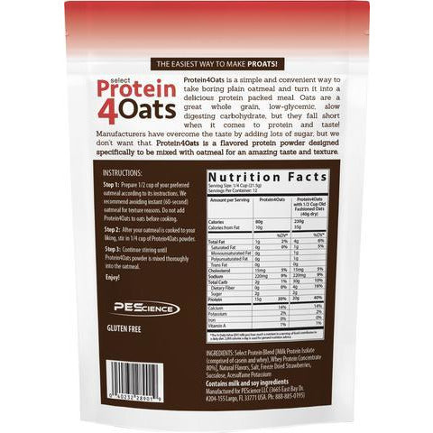 PEScience Select Protein4Oats Protein Snacks Maple Brown Sugar,Apple Cinnamon,Peanut butter Honey,Vanilla,Strawberries & Cream,VEGAN Apple Cinnamon,VEGAN Maple Brown Sugar PEScience