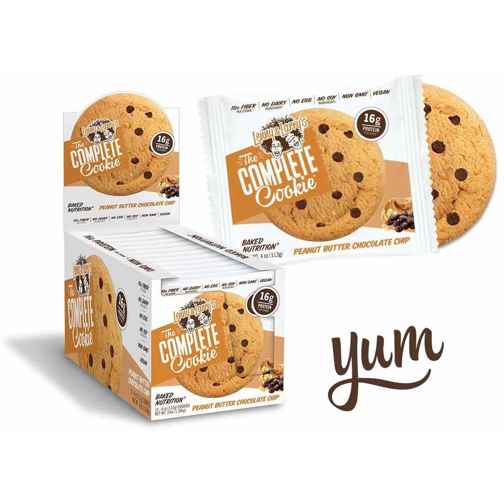 Lenny & Larry's Vegan Protein Cookie (Box of 12) Protein Snacks Peanut Butter and Chocolate Chip Lenny & Larry