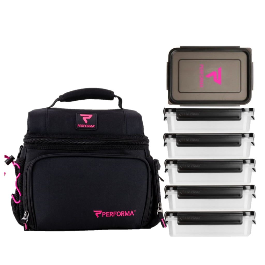 PERFORMA™ MATRIX 6 Meal Cooler Bag Fitness Accessories Black/Pink Performa