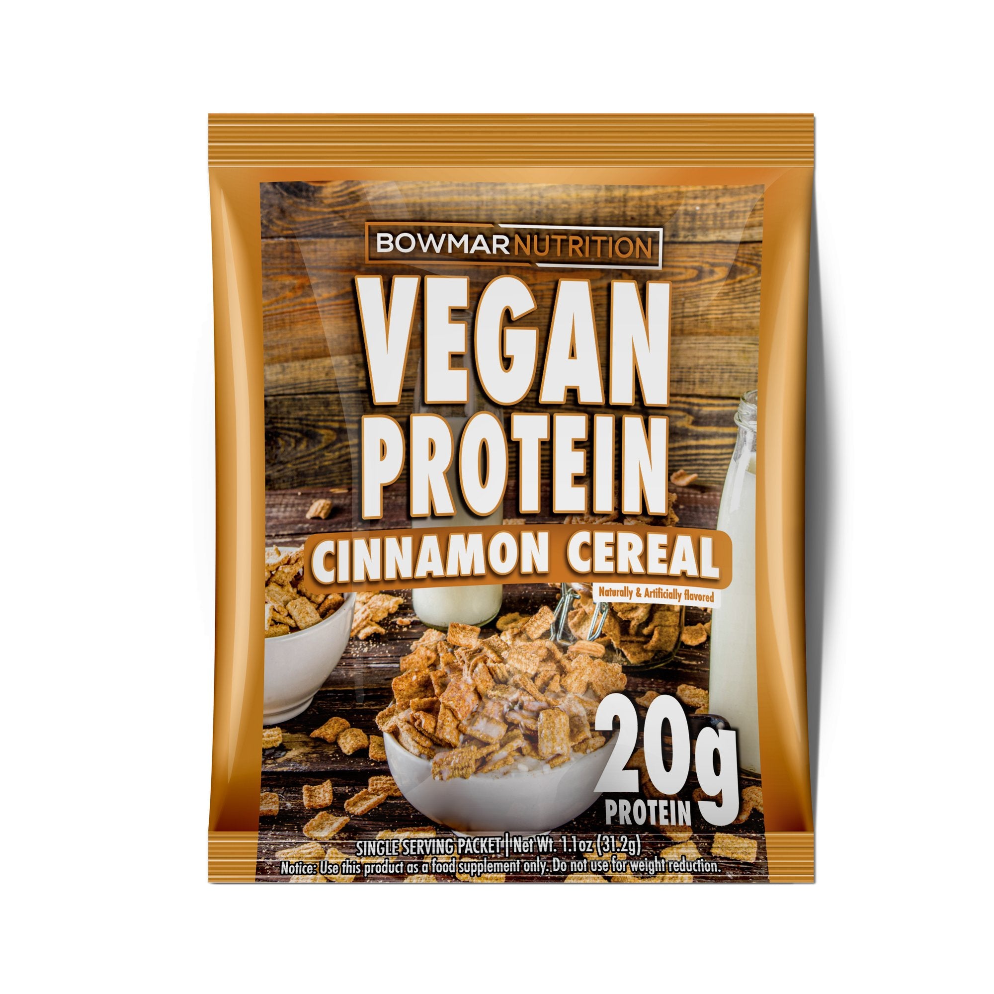 Bowmar VEGAN Protein Powder Sample (1 serving) Protein Snacks Cinnamon Cereal bowmar