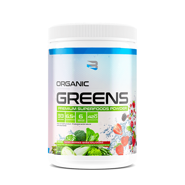 Believe Supplements Organic Greens (33 servings) Greens Natural Mixed Berries (stevia only) Believe Supplements