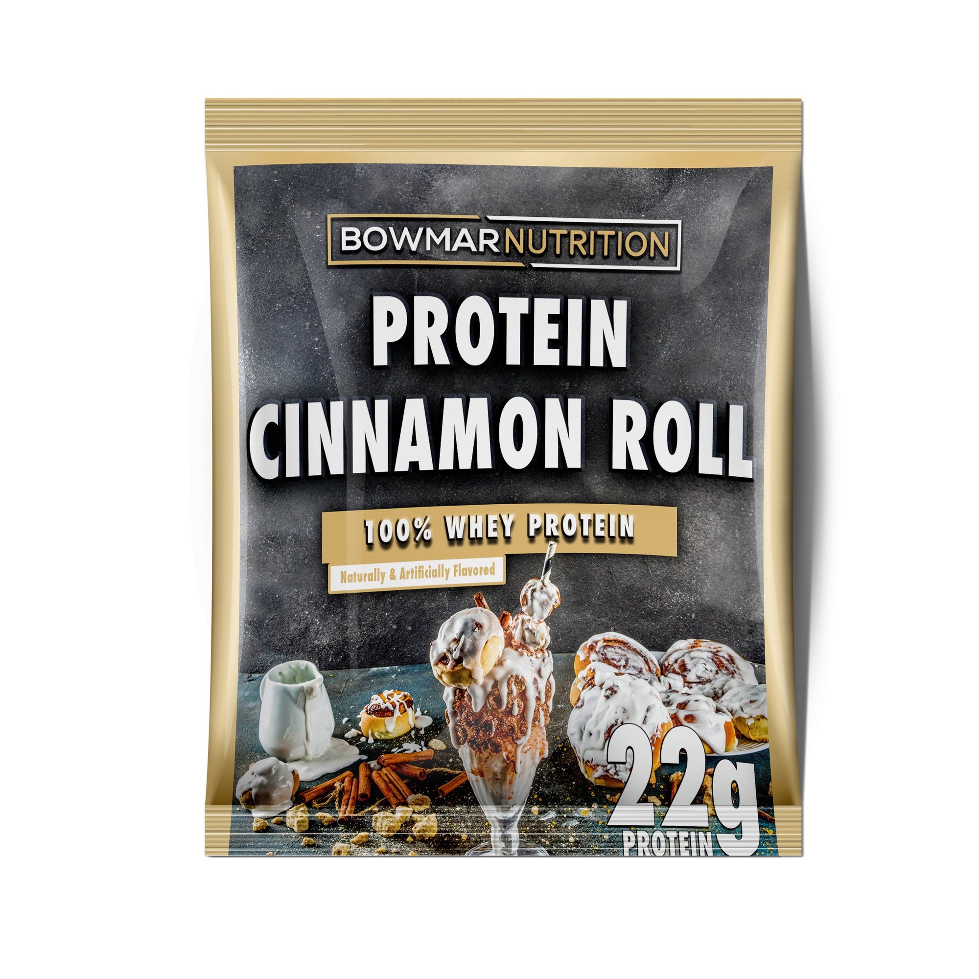 Bowmar Whey Protein Powder Sample (1 serving) Protein Snacks Cinnamon Roll bowmar