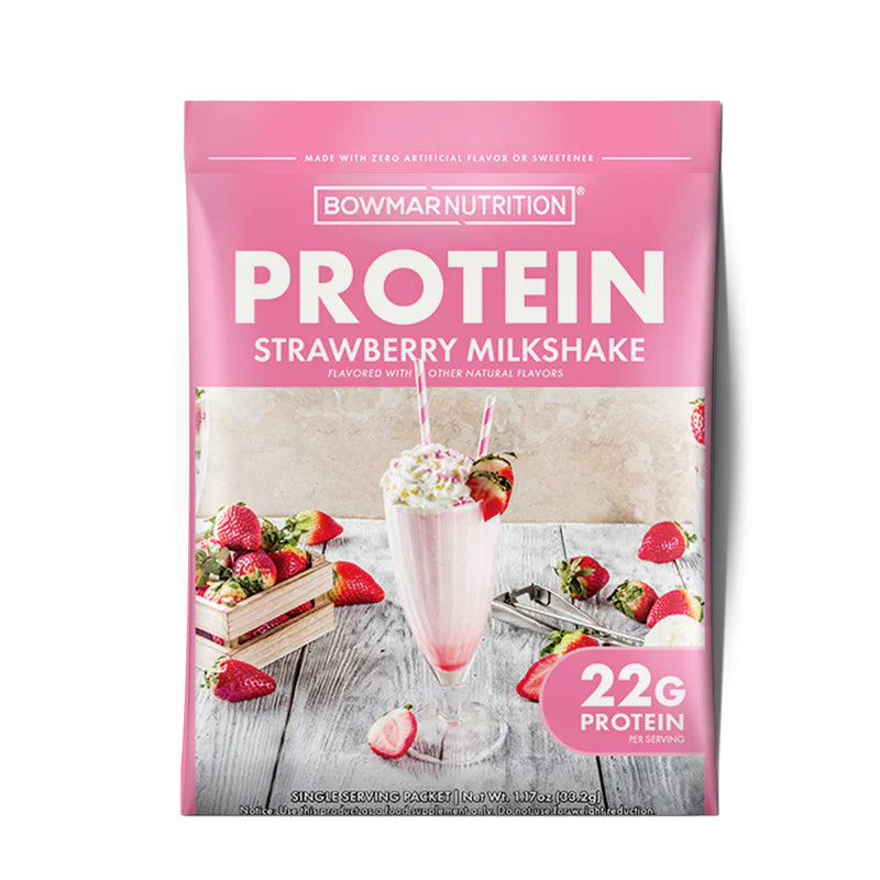 Bowmar Whey Protein Powder Sample (1 serving) Protein Snacks Strawberry Shake bowmar