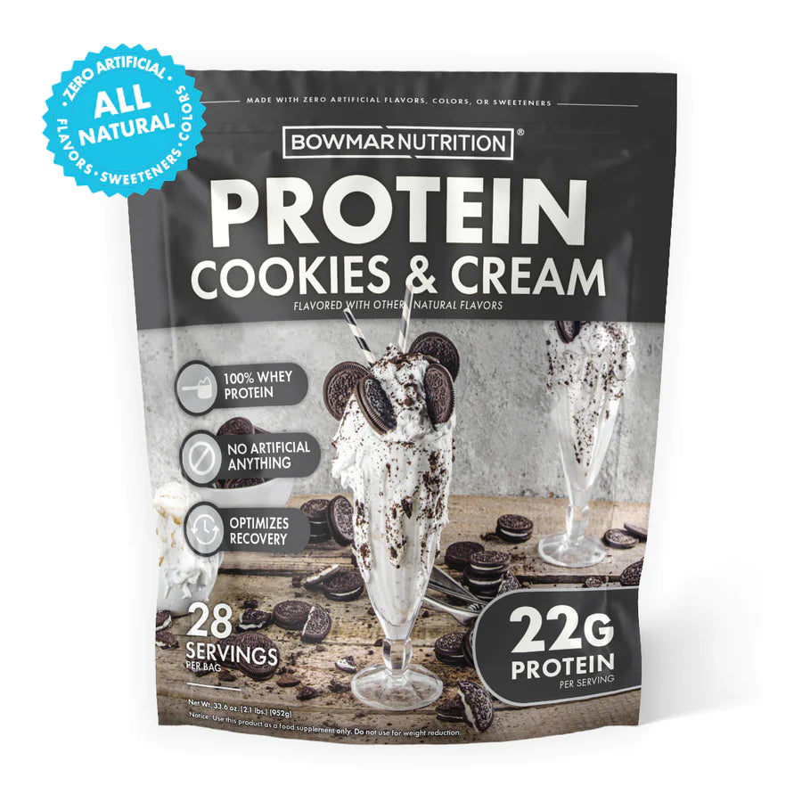 Bowmar Nutrition Whey Protein Powder (2 lbs) Whey Protein Cookies & Cream Bowmar Nutrition