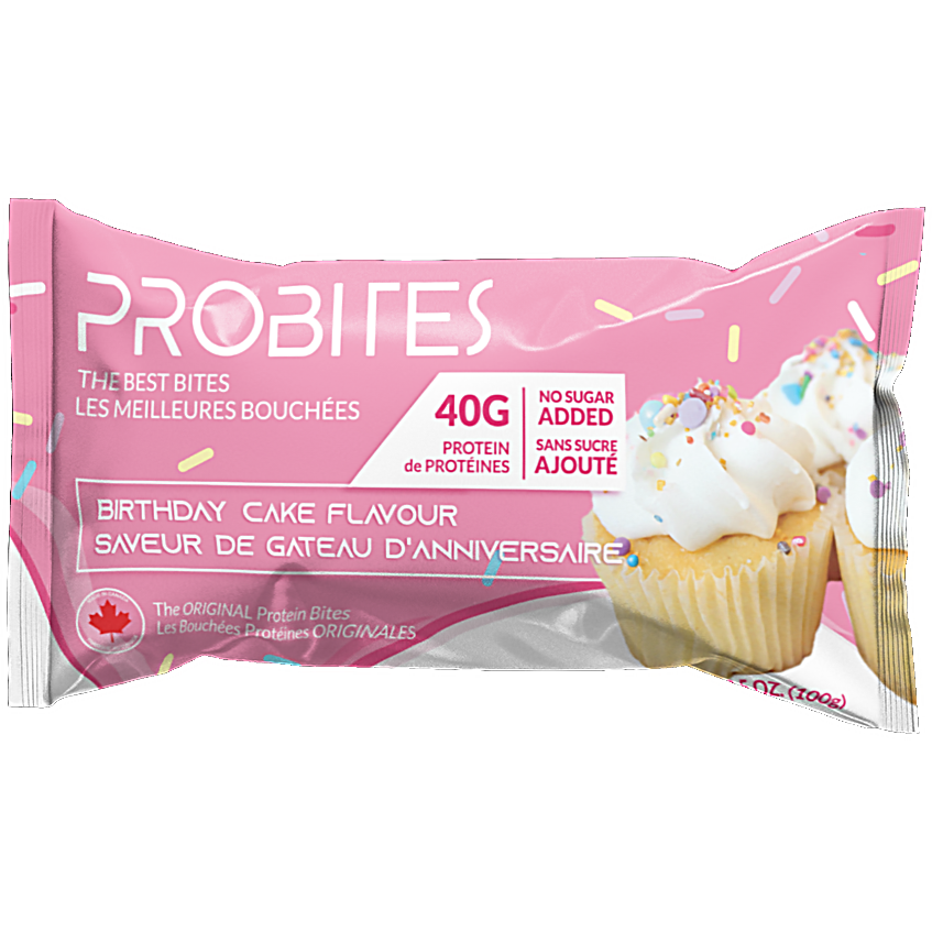 ProBites (1 pack of 2 bites) *KEEP IN FRIDGE OR FREEZER* Protein Snacks Birthday Cake ProBites