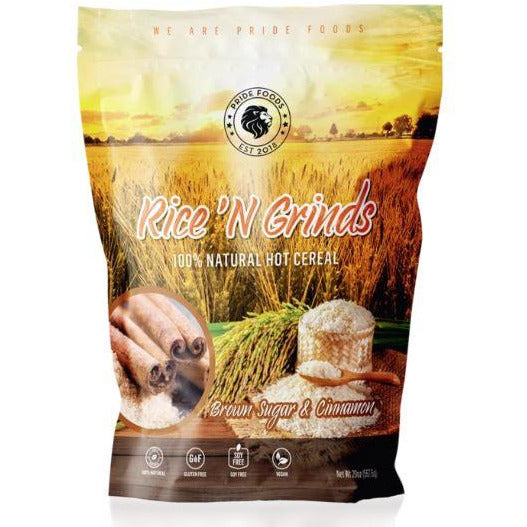 Pride Foods Rice 'N Grinds hot cereal (12 servings) Protein Snacks Brown Sugar and Cinnamon Pride Foods