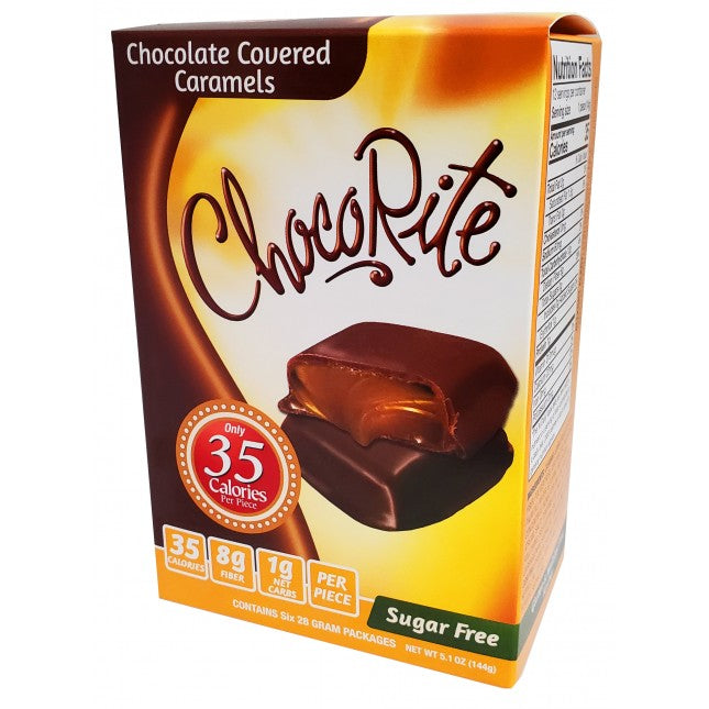 Chocorite 35 Calories KETO Candy Bars VALUE PACK (1 box of 6) Protein Snacks Chocolate Covered Caramels ChocoRite
