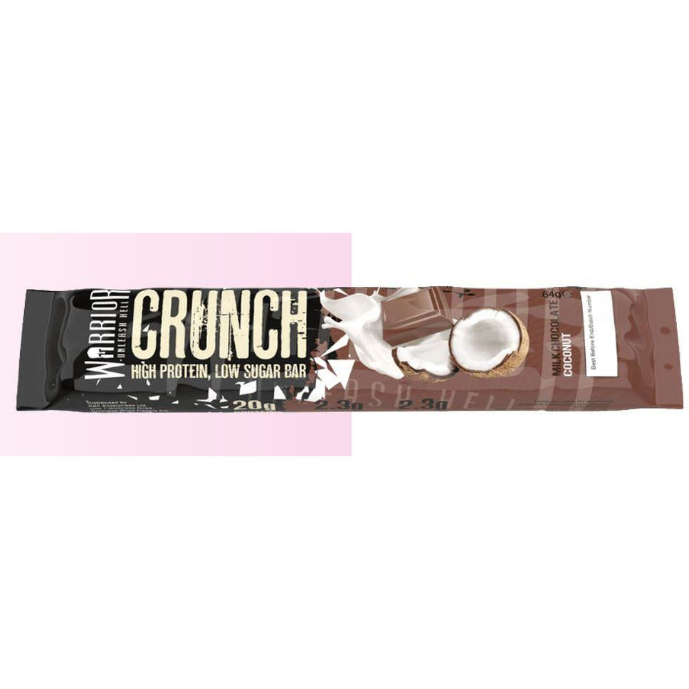 Warrior Crunch Low-Carb Protein Bar (1 Bar) Protein Snacks Milk Chocolate Coconut warrior supplements