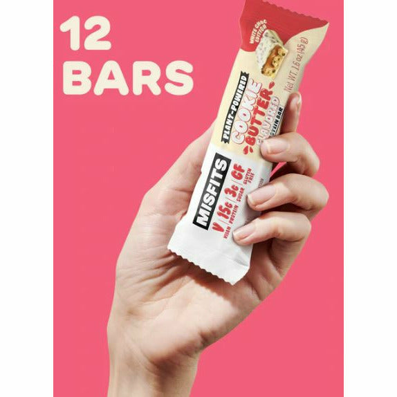 Misfits VEGAN Protein Bar (1 bar) Protein Snacks White Choc Cookie Butter Misfits