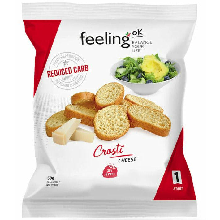 FeelingOK Crosti Keto Protein Croutons (1 bag) Protein Snacks Cheese FeelingOK