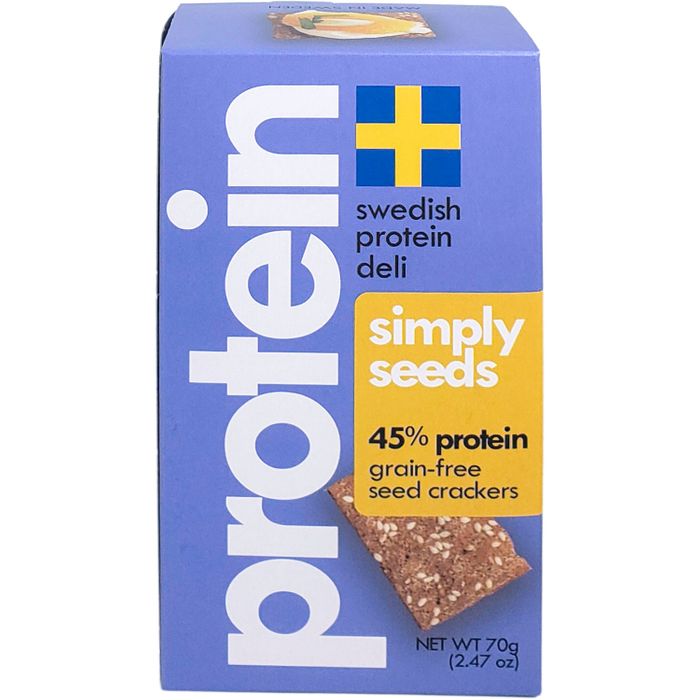 Swedish Protein Deli Grain-Free KETO Protein Crackers (60g) Protein Snacks Vegan Simply Seeds GF Swedish Protein Deli